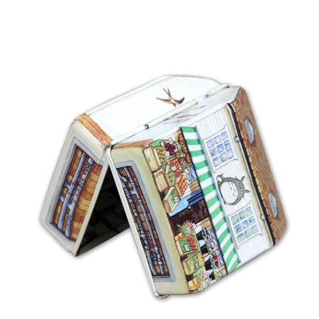 house shape gift tin box